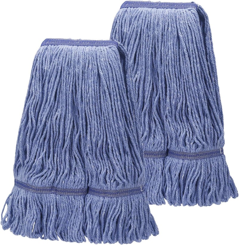 Hakfhsd 2 Pack Heavy Mop Replace Head，mop Head Replacement,Commercial mop Heads,Reusable Mop Head Refills-Replacement Mop Heads SuitableWet Industrial Blue Cotton Looped End String Head Refill (Blue) - Image 1